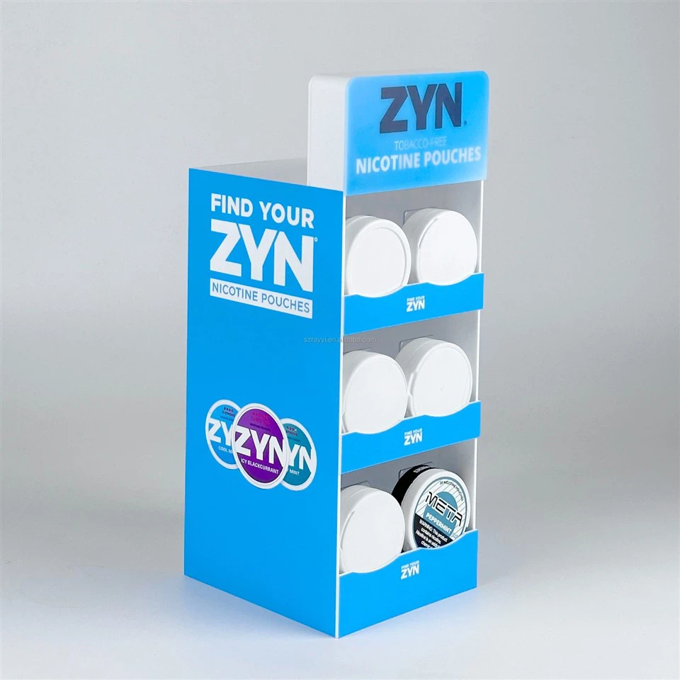 3 Shelves Acrylic Led Lights Nicotine Pouches Display